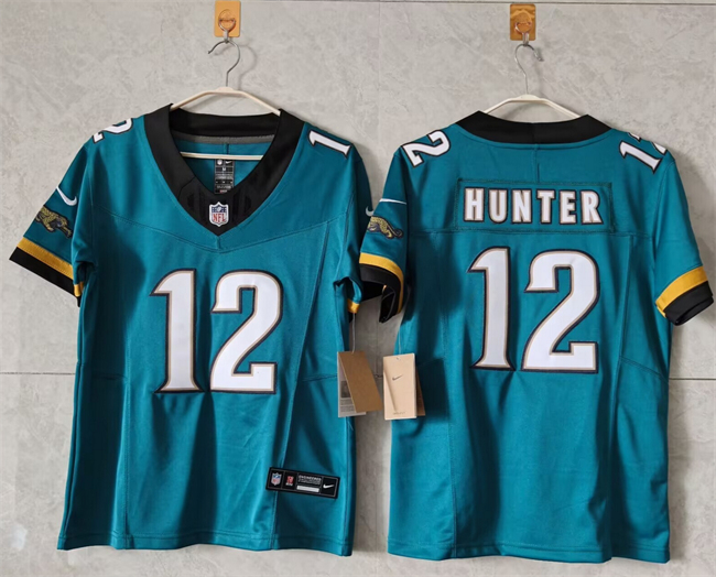 Women's Jacksonville Jaguars #12 Travis Hunter Teal 2024 F.U.S.E Prowler Throwback Vapor Limited Stitched Football Jersey(Run Small)